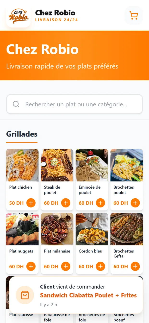 Chez Robio — mobile, version existante